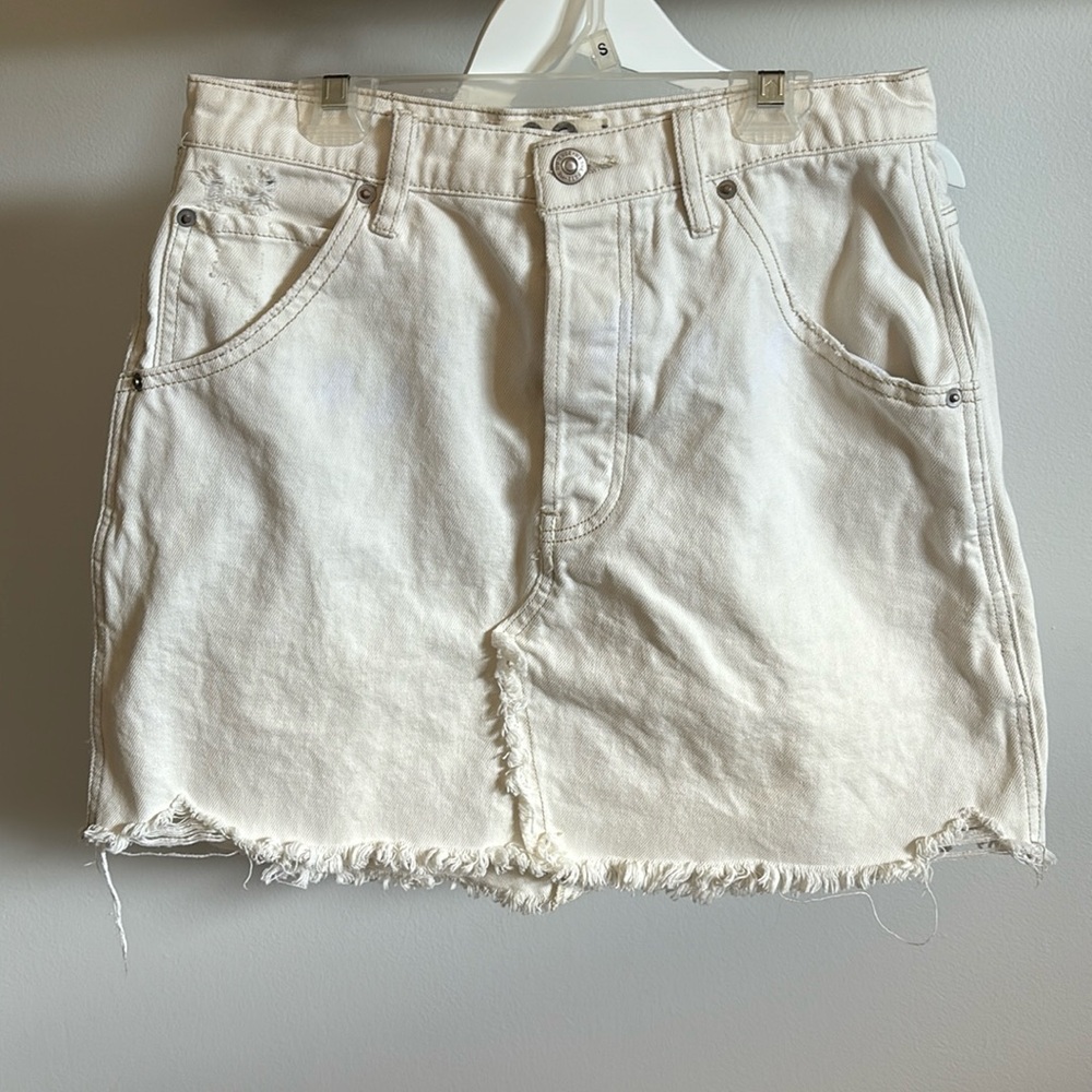 We The Free denim high rise skirt.